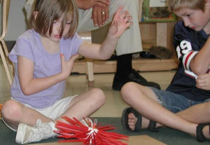 Children playing on the floor.