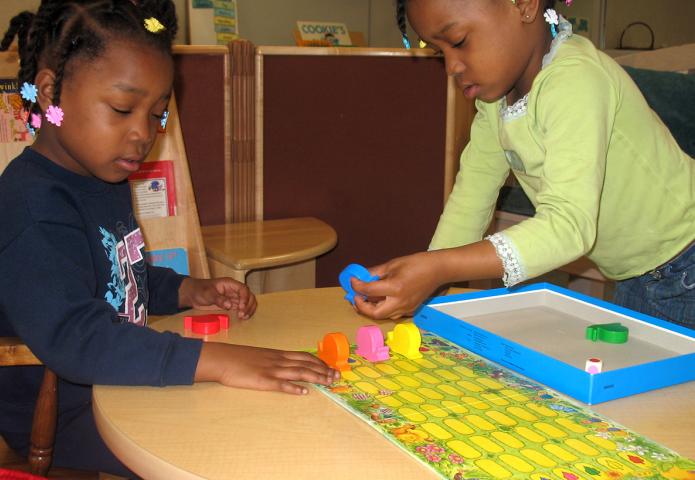 Children playing a game.