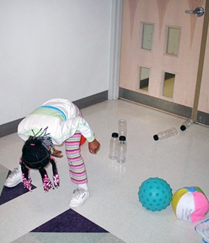 Kids bowling.