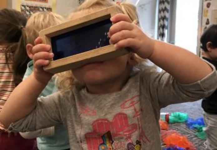 Child playing with blocks.