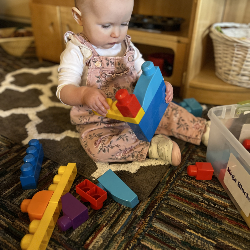 Infant building with soft legos